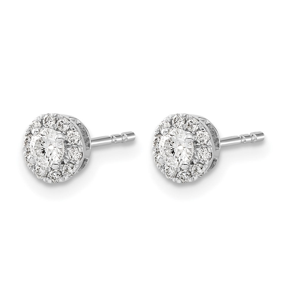 1/3 carat Diamond Halo Cluster Post Earrings - WBC