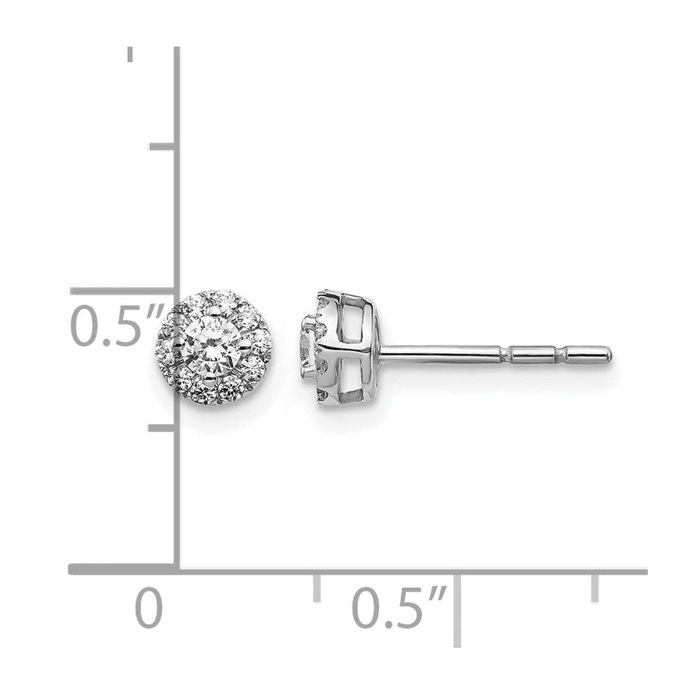1/3 carat Diamond Halo Cluster Post Earrings - WBC
