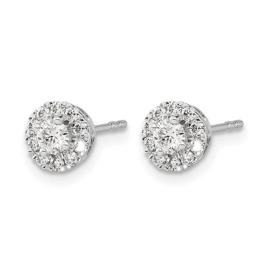 1/2 carat Diamond Halo Cluster Post Earrings - WBC