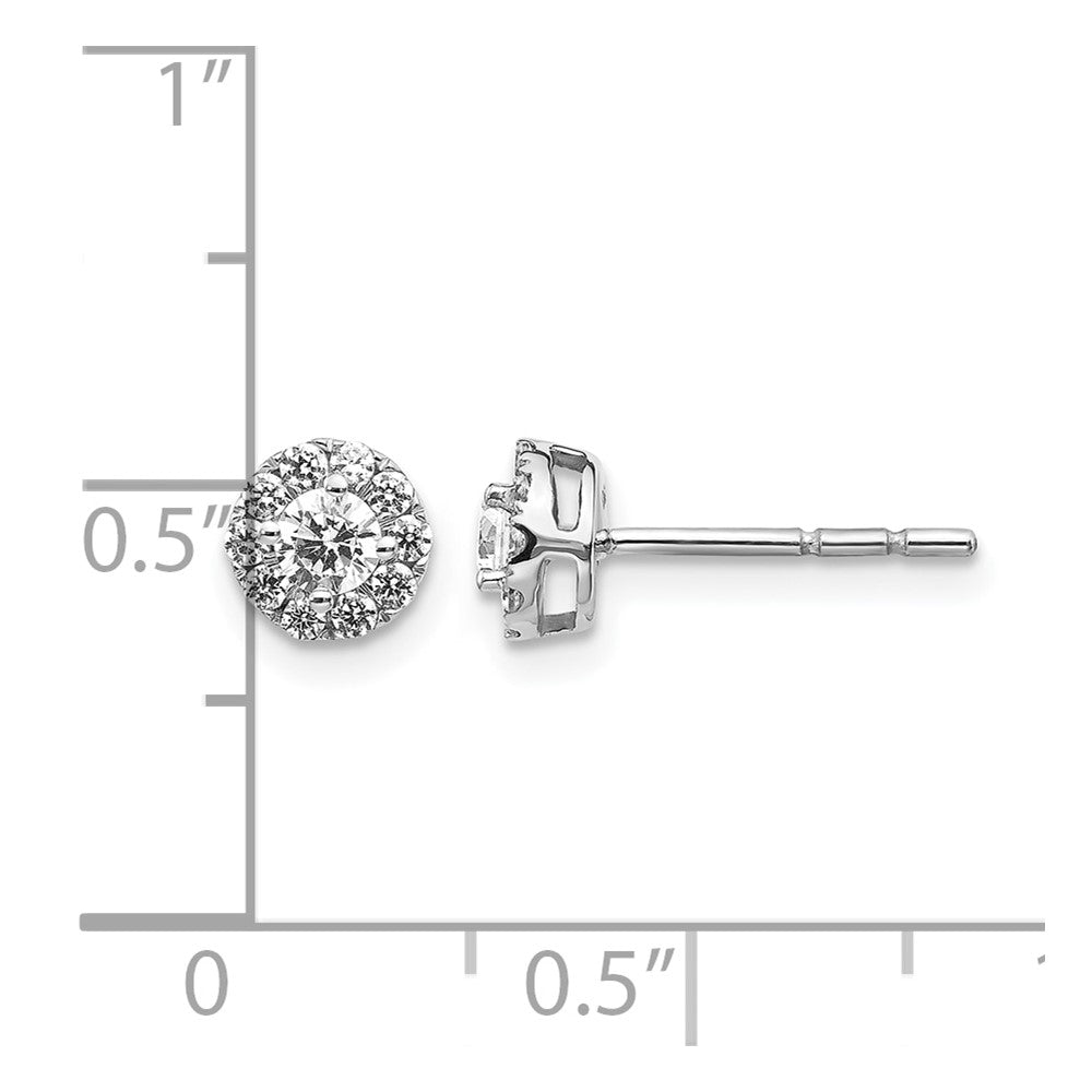 1/2 carat Diamond Halo Cluster Post Earrings - WBC