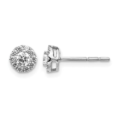 1/2 carat Diamond Halo Cluster Post Earrings - WBC