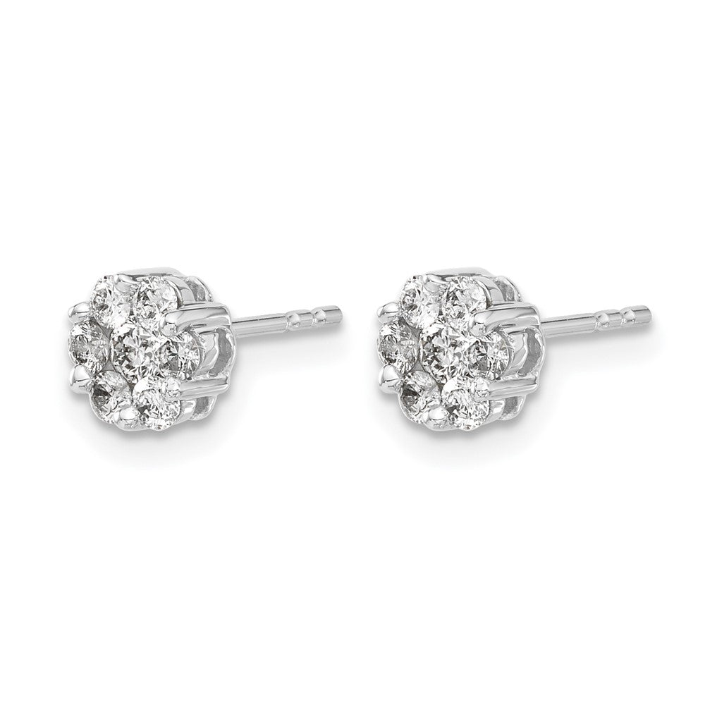 1/2 carat Diamond Cluster Push Back Post Earrings - WBC