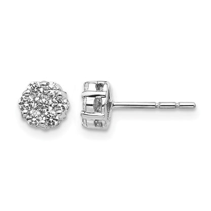 1/2 carat Diamond Cluster Push Back Post Earrings - WBC