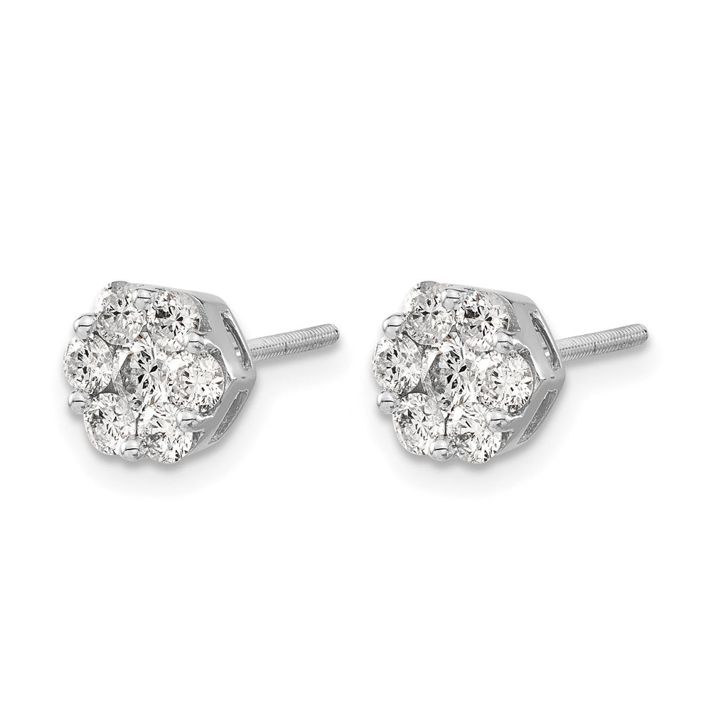1.1 carat Diamond Cluster Screwback Post Earrings - WBC