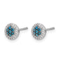 1/4 carat Blue/ Diamond Cluster Post Earrings - WBC