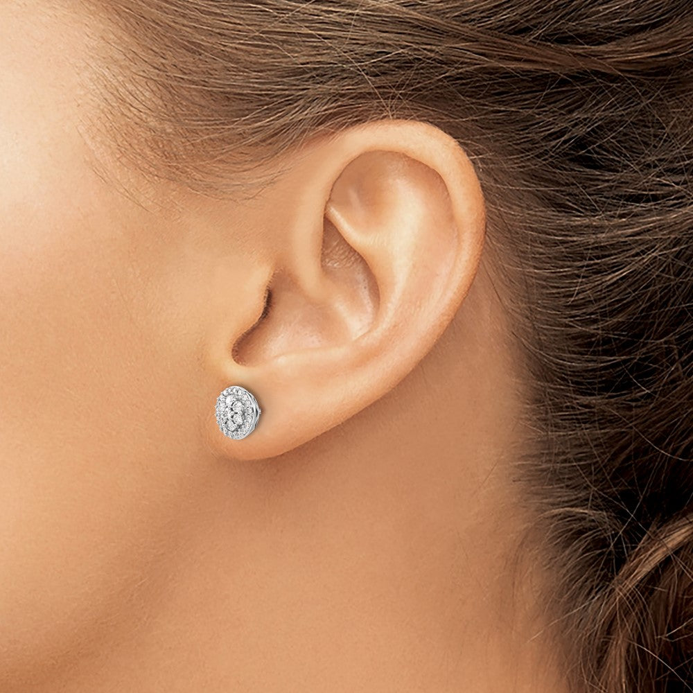 1/2 carat Diamond Cluster Post Earrings - WBC