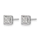 1/4 carat Diamond Cluster Square Screwback Post Earrings - WBC