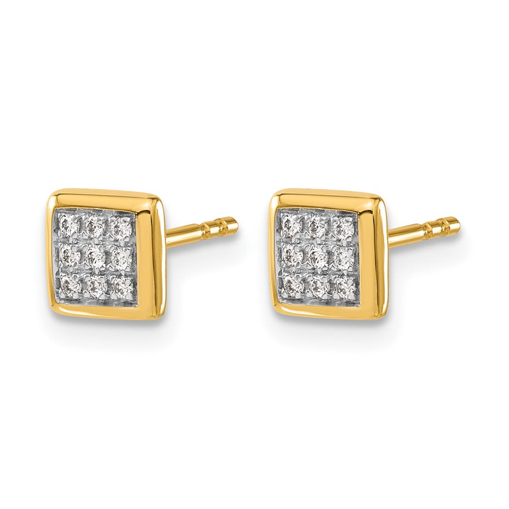 1/10 carat Diamond Cluster Square Post Earrings - WBC