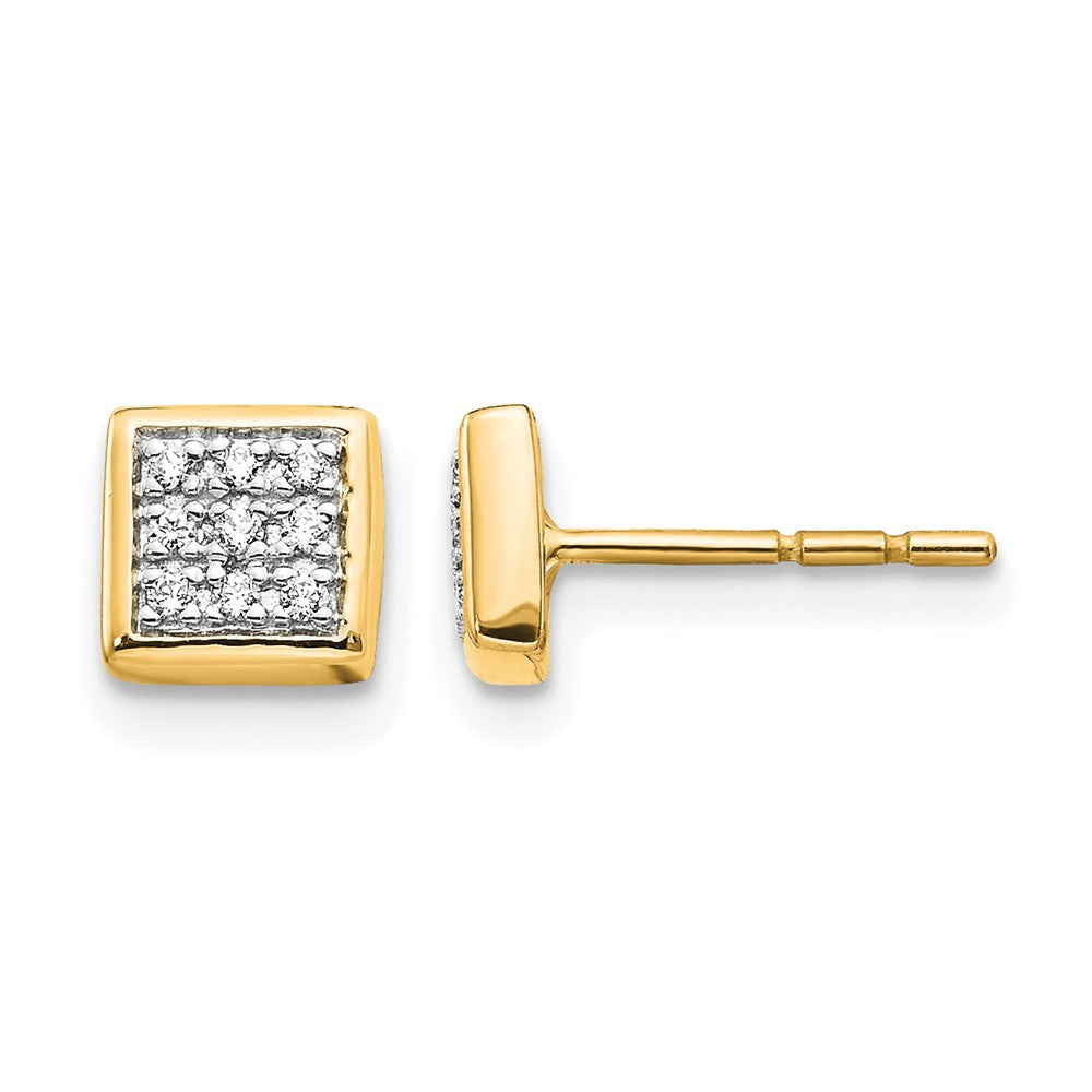 1/10 carat Diamond Cluster Square Post Earrings - WBC