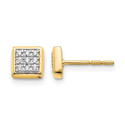1/10 carat Diamond Cluster Square Post Earrings - WBC