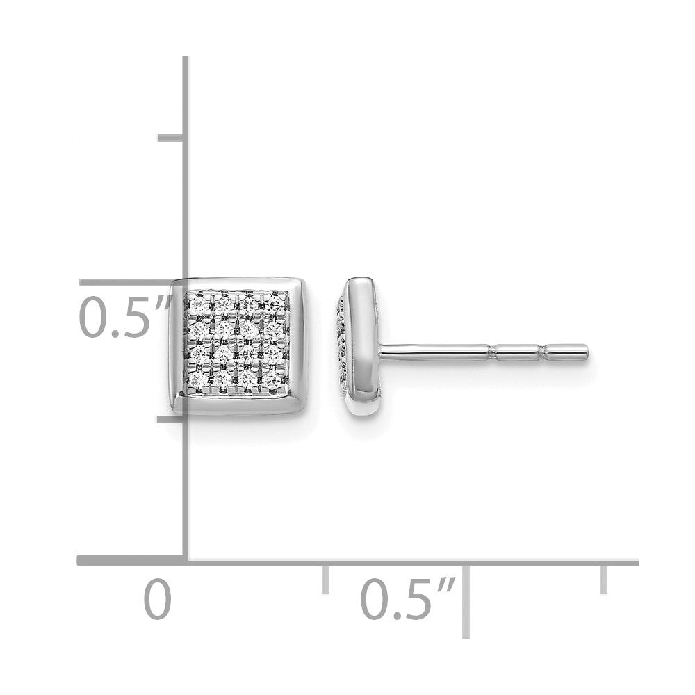 1/8 carat Diamond Cluster Square Post Earrings - WBC
