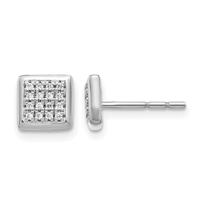 1/8 carat Diamond Cluster Square Post Earrings - WBC