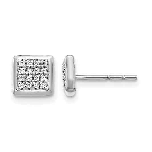 1/8 carat Diamond Cluster Square Post Earrings - WBC