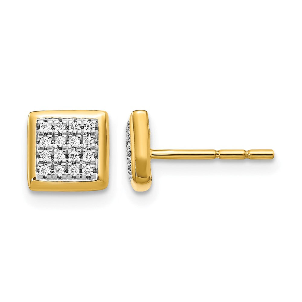 1/8 carat Diamond Cluster Square Post Earrings - WBC
