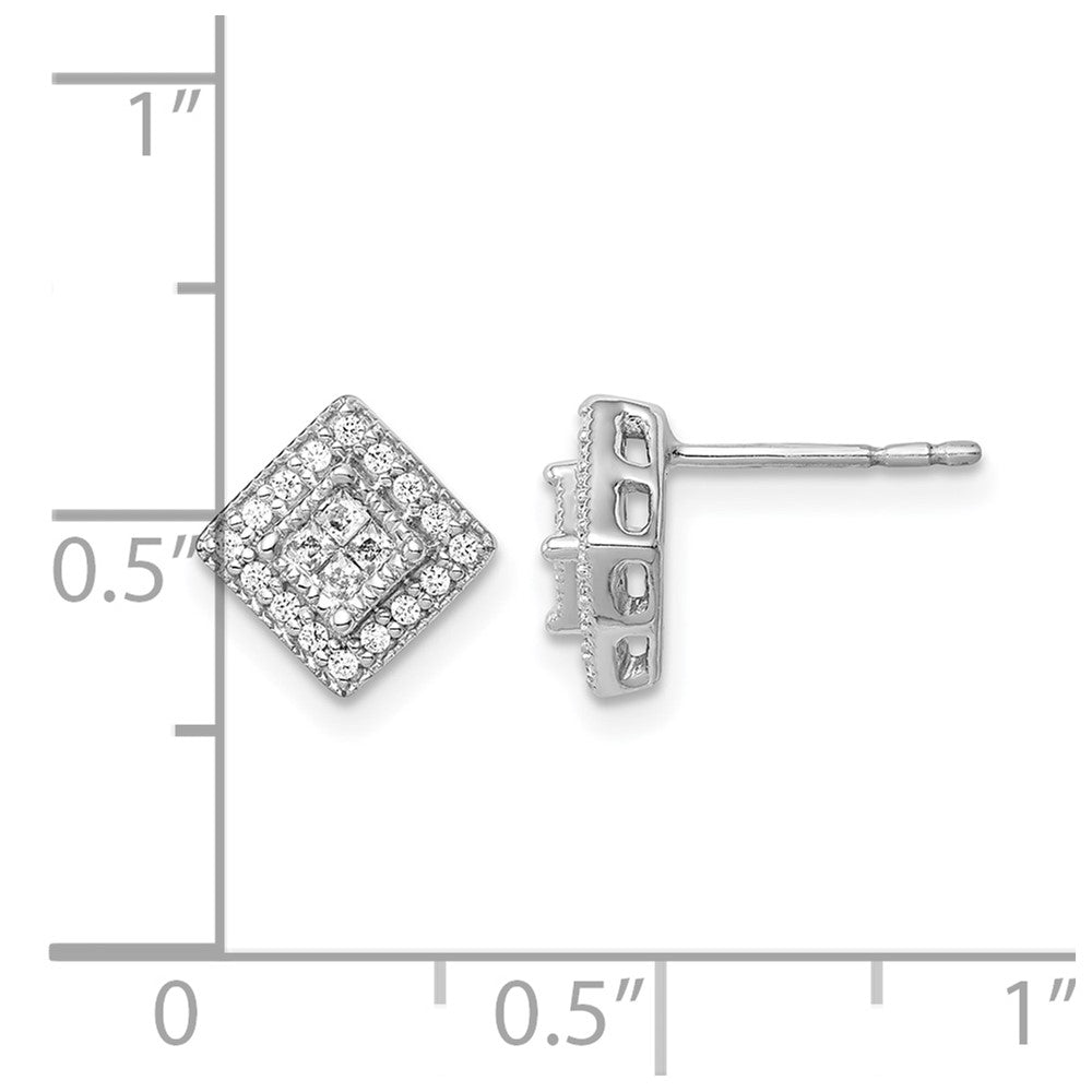 1/4 carat Diamond Square Cluster Post Earrings - WBC