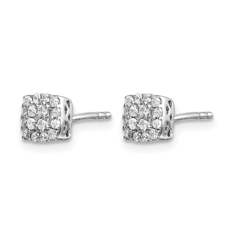 1/4 carat Diamond Square Halo Post Earrings - WBC