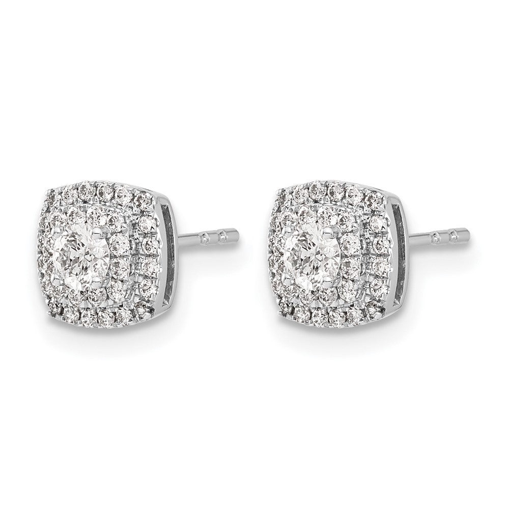1/2 carat Diamond Square Halo Post Earrings - WBC