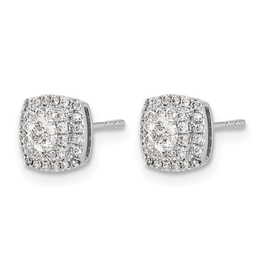 1/2 carat Diamond Square Halo Post Earrings - WBC