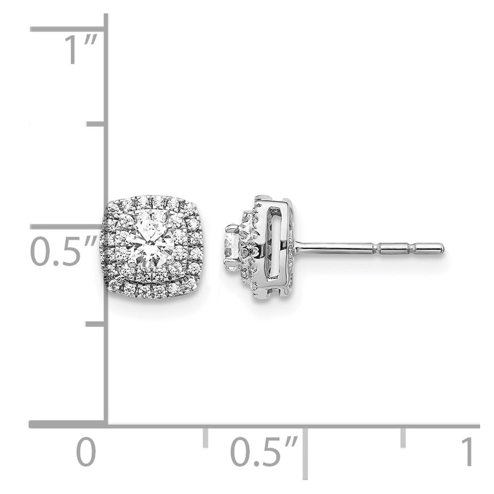 1/2 carat Diamond Square Halo Post Earrings - WBC
