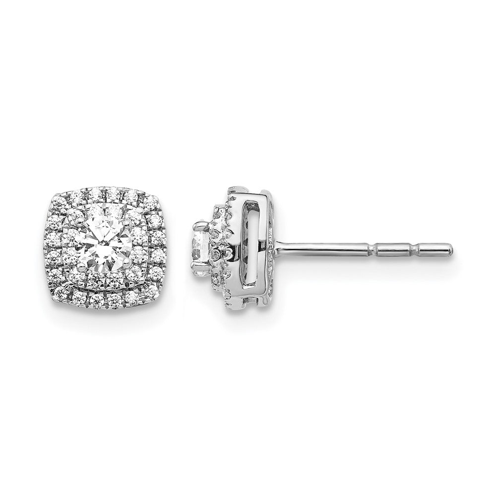 1/2 carat Diamond Square Halo Post Earrings - WBC
