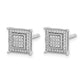 1/4 carat Diamond Double Square Bezel Screwback Post Earrings - WBC