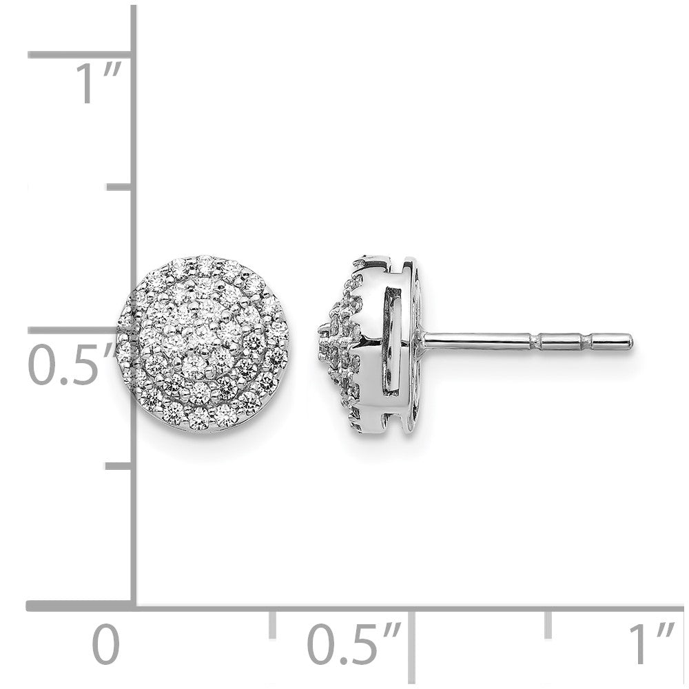 1/2 carat Diamond Round Cluster Post Earrings - WBC