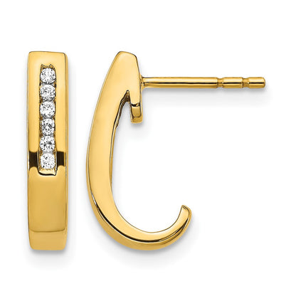 1/10 carat Diamond Channel J-Hoop Post Earrings - WBC