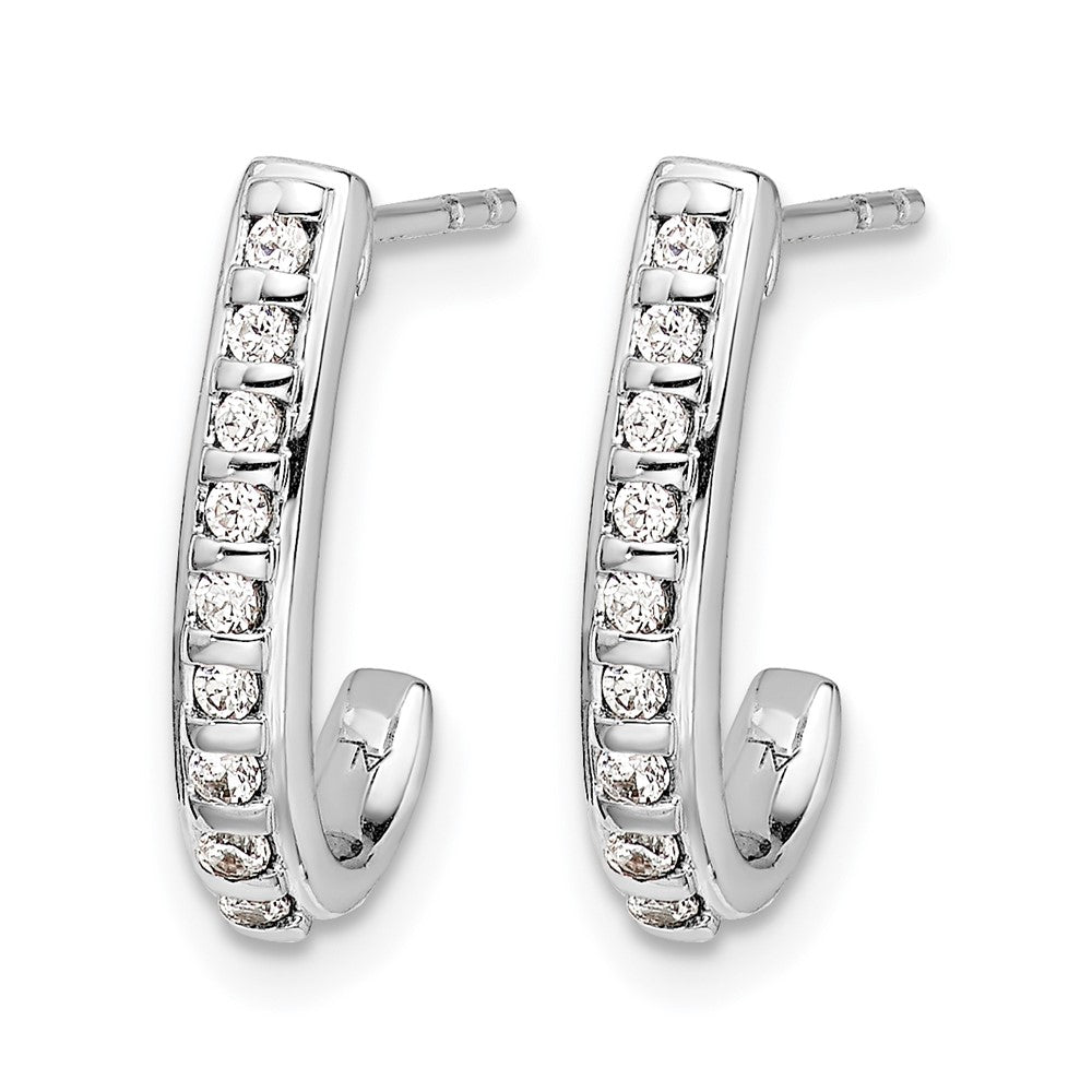 1/5 carat Diamond J-Hoop Post Earrings - WBC