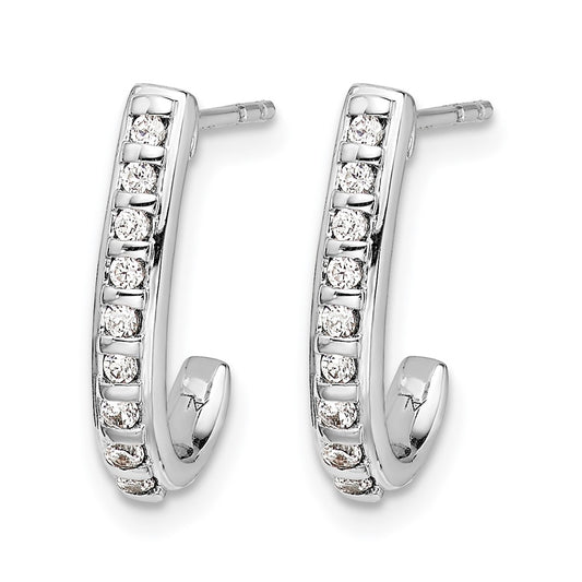 1/5 carat Diamond J-Hoop Post Earrings - WBC