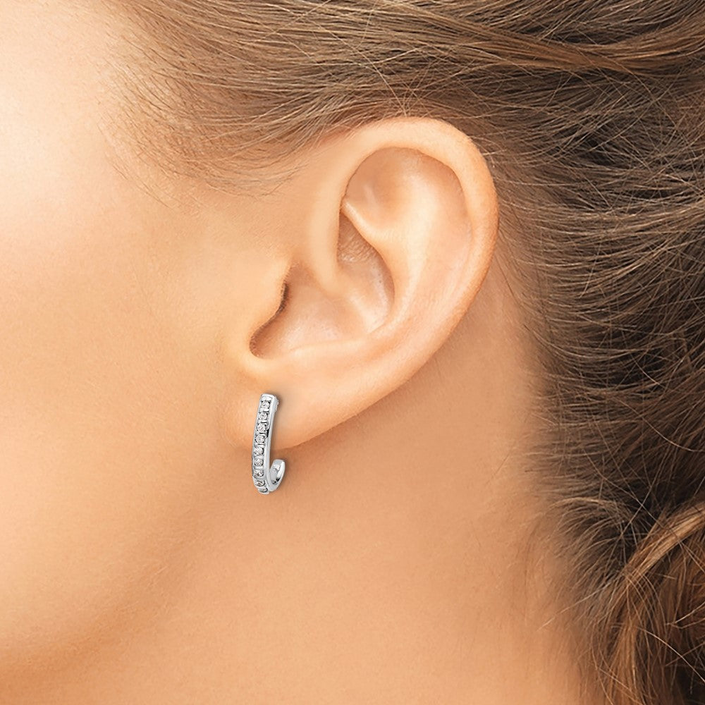 1/5 carat Diamond J-Hoop Post Earrings - WBC