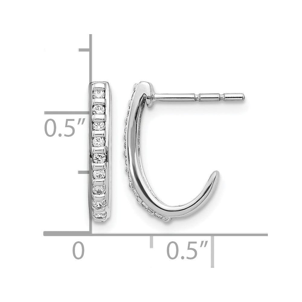 1/5 carat Diamond J-Hoop Post Earrings - WBC