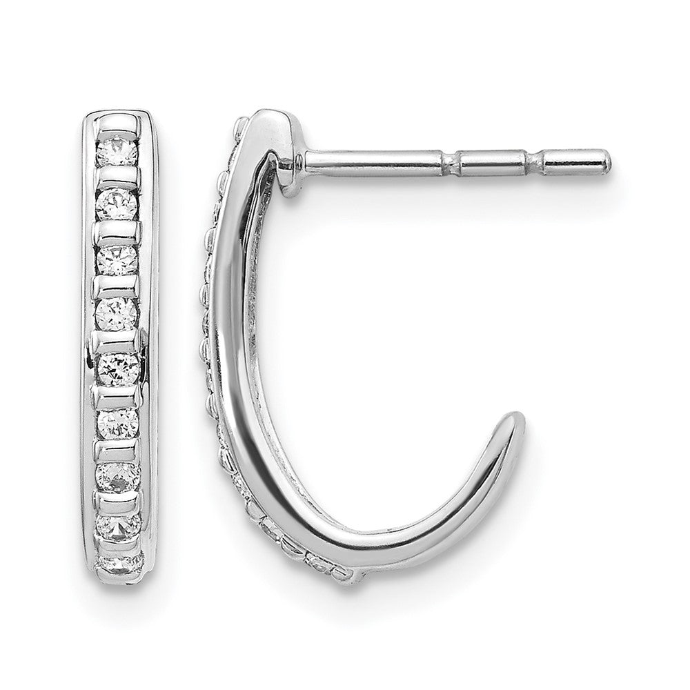 1/5 carat Diamond J-Hoop Post Earrings - WBC
