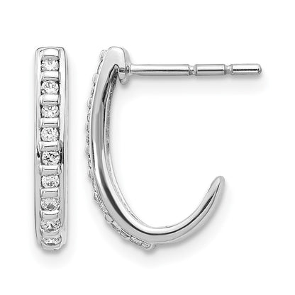 1/5 carat Diamond J-Hoop Post Earrings - WBC