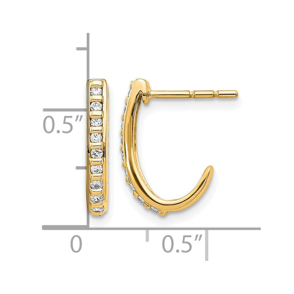 1/5 carat Diamond J-Hoop Post Earrings - WBC