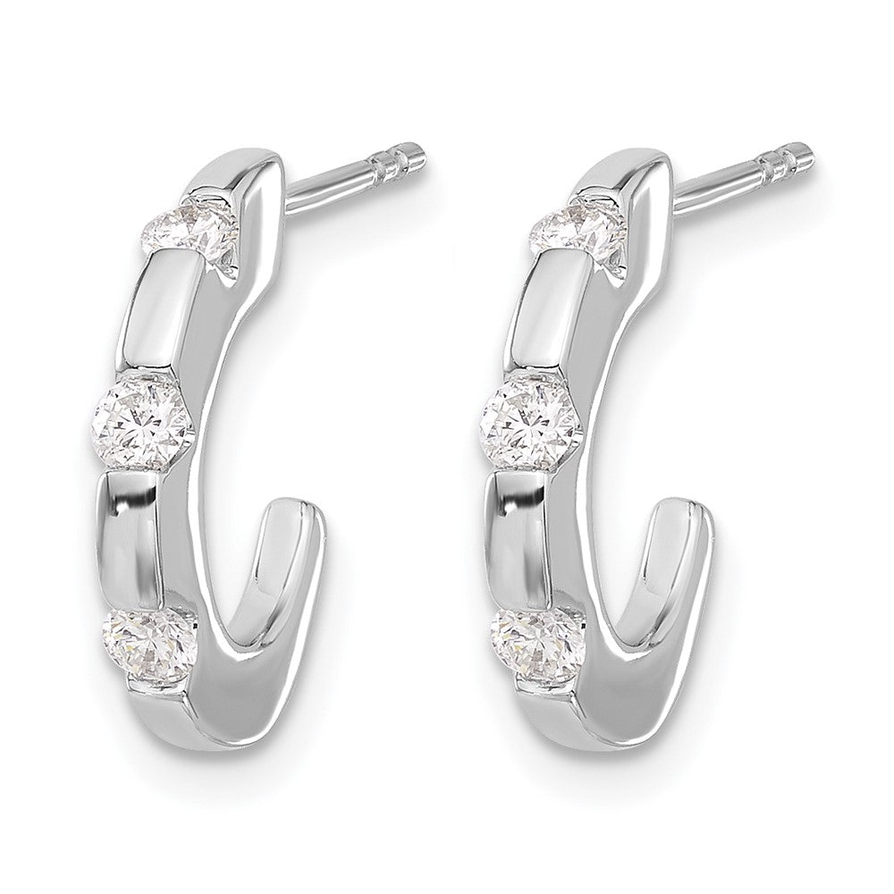1/3 carat Diamond J-Hoop Post Earrings - WBC