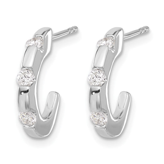 1/3 carat Diamond J-Hoop Post Earrings - WBC