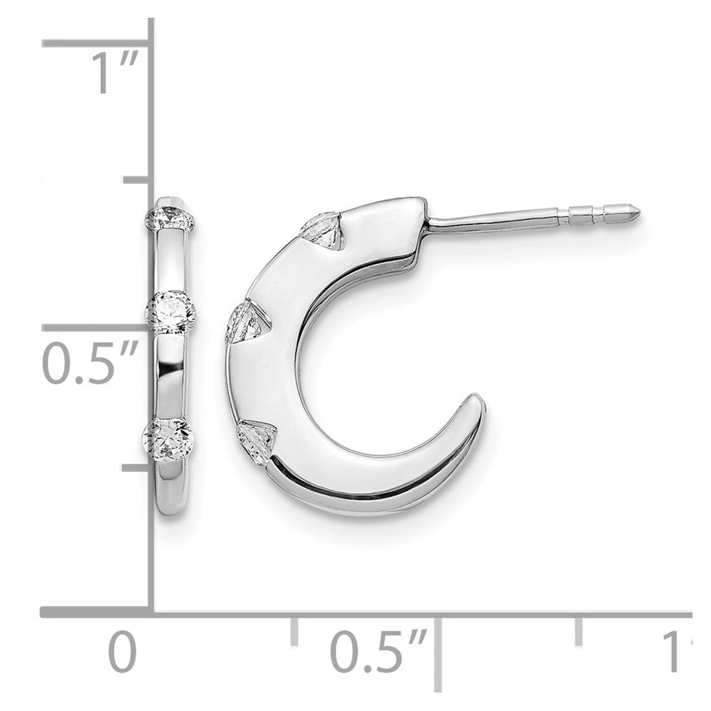 1/3 carat Diamond J-Hoop Post Earrings - WBC