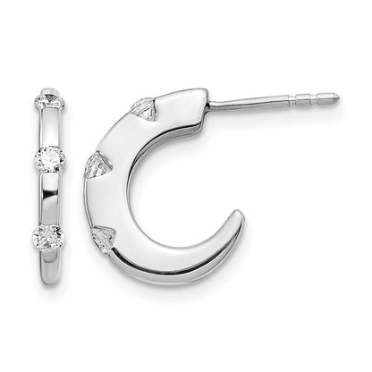 1/3 carat Diamond J-Hoop Post Earrings - WBC