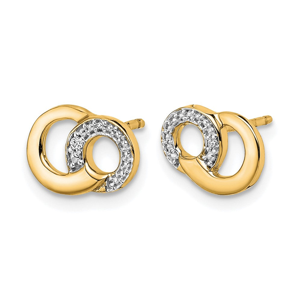 with Rhodium Diamond Circles Post Earrings - WBC