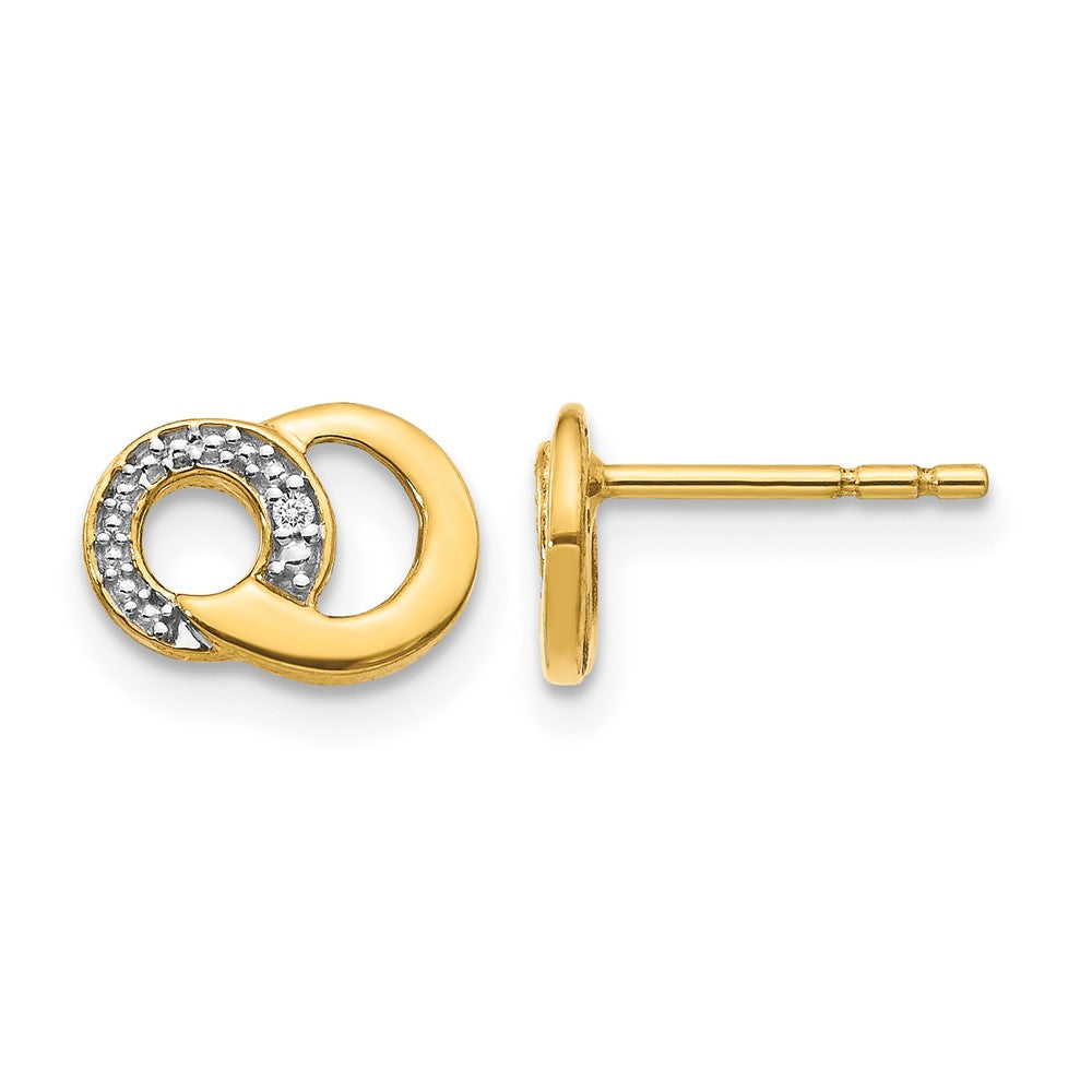 with Rhodium Diamond Circles Post Earrings - WBC