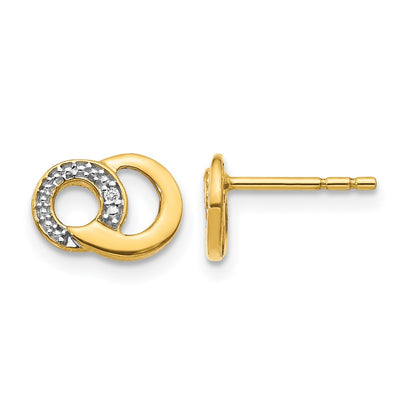 with Rhodium Diamond Circles Post Earrings - WBC