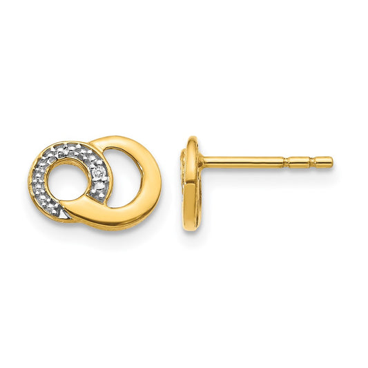with Rhodium Diamond Circles Post Earrings - WBC