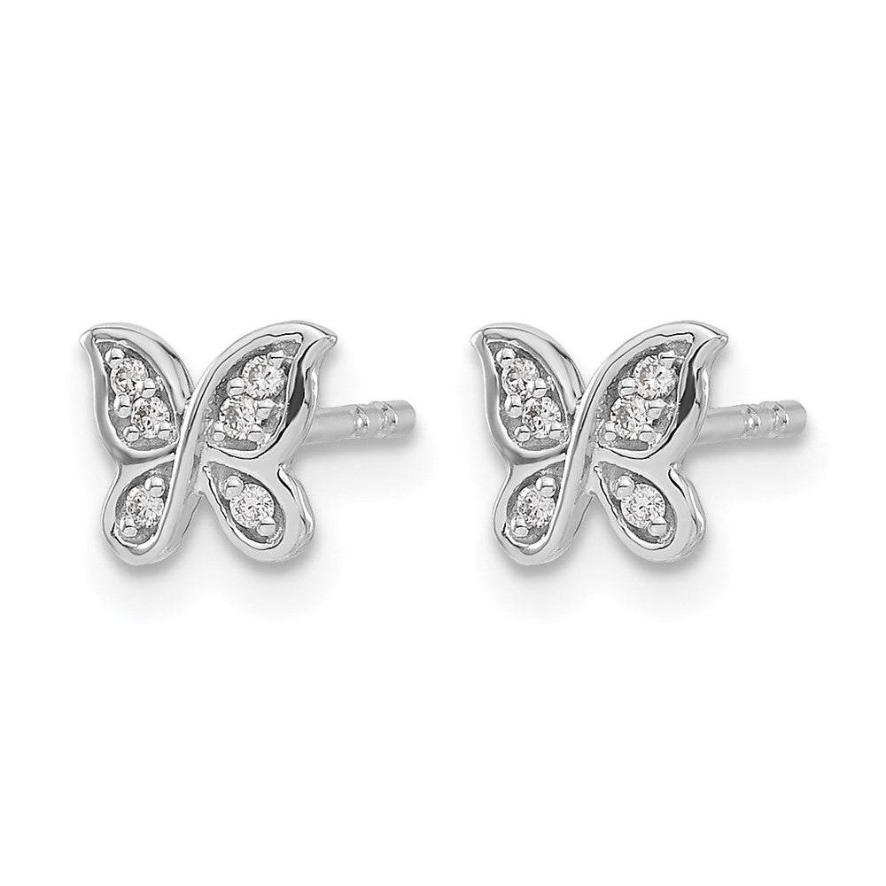 1/20 carat Diamond Small Butterfly Post Earrings - WBC