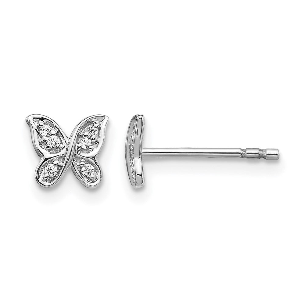 1/20 carat Diamond Small Butterfly Post Earrings - WBC