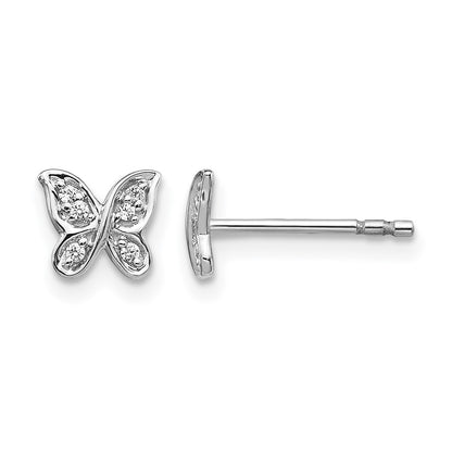1/20 carat Diamond Small Butterfly Post Earrings - WBC