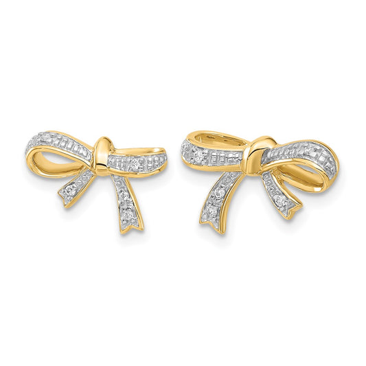 1/20 carat Diamond Bow Post Earrings - WBC
