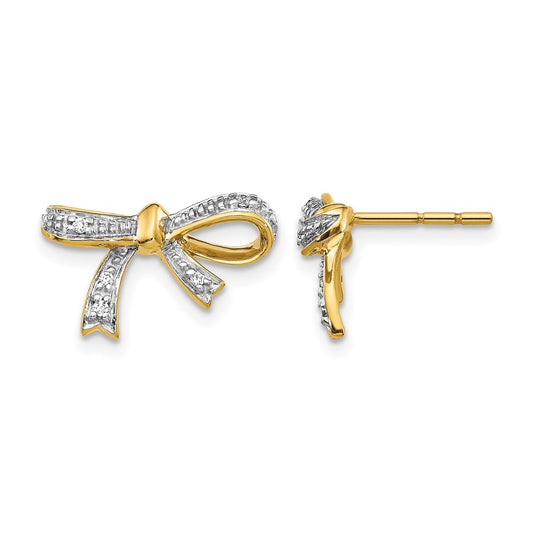 1/20 carat Diamond Bow Post Earrings - WBC