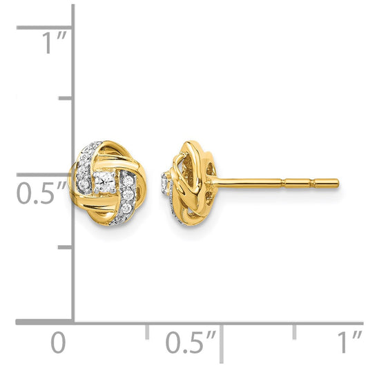 1/8 carat Diamond Love Knot Post Earrings - WBC