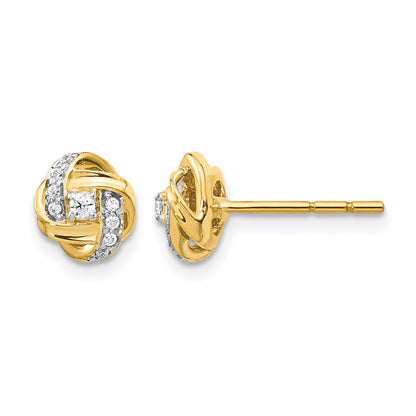 1/8 carat Diamond Love Knot Post Earrings - WBC