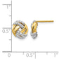 and Rhodium Accents Diamond Love Knot Post Earrings - WBC